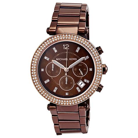 michael kors chocolate parker watch|Michael Kors parker chronograph.